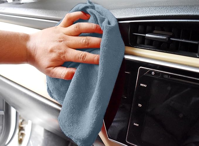 DAN RIVER Shop Towels, 50 Pack Commercial Use Medium Blue Terry Cloth Rags for Cleaning Cars & Household Surfaces – Well Absorbent, Reusable Cleaning Rags & Wash Clothes – Washable Towels