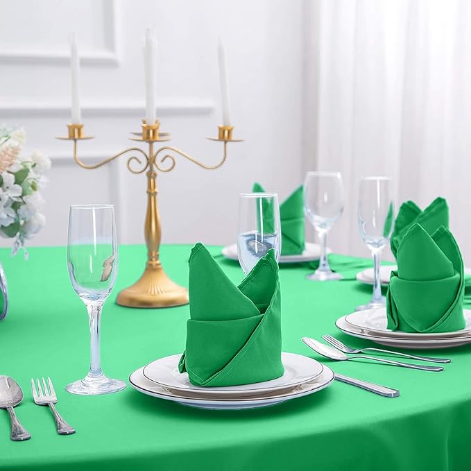 Cloth Napkins 20x20 inch Washable Polyester Dinner Napkins Soft Table Napkins for Wedding Party Dining Banquet(Emerald,50PCS)