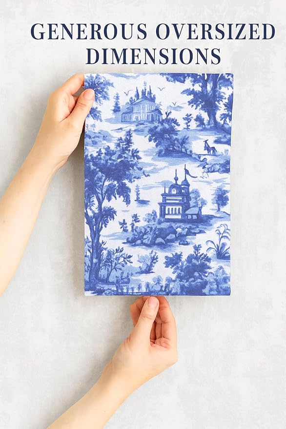 Urban Villa Kitchen Towels Set of 6 French Toile Kitchen Towels 20X30 Inches 100% Cotton Highly Absorbent Kitchen Towels Premium Quality Ultra Soft Mitered Corners KitchenTowels
