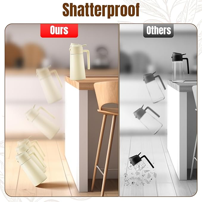 Baalaka Oil Sprayer for Cooking, Olive Oil Dispenser Bottle for Kitchen, 2 in 1 oil dispenser and oil sprayer, Stainless Steel Oil Bottles for Kitchen, Air Fryer BBQ Salad Baking (White 16oz/470 ml)