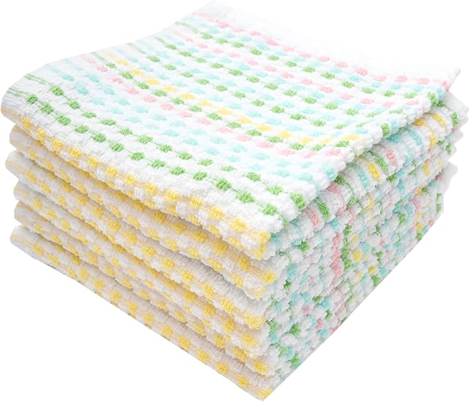 Ritz Pebble Bar Mop Towels: Highly Absorbent and Super Soft, 100% Cotton, Durable Super Absorbent Kitchen Bar Towels for Wiping Tables and Counters, 12x12, 6-Pack, Spring