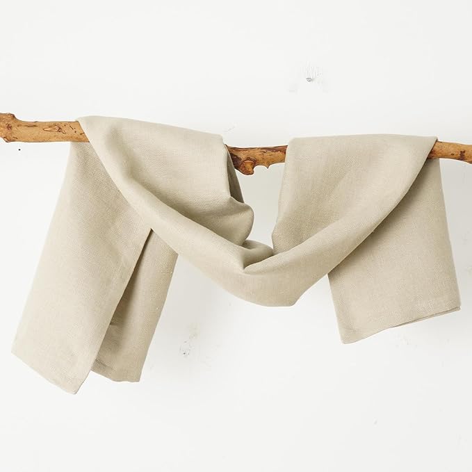 100% Linen Thick Bath Towels with Hanging Loop, 30 X 51 Inch Linen Beach Towel Luxury Lightweight Travel Bath Towel - Soft Dry Hair Towel for Bathroom Saunac Pool,Dark Apricot