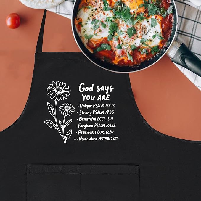 Funny Aprons for Women with 2 Pockets, Adjustable Kitchen Apron for Cooking, Baking Gifts for Birthday Christmas