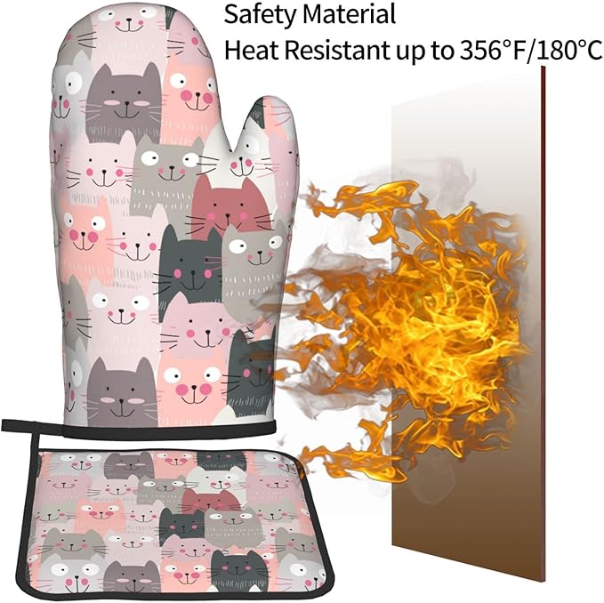 Coffee Bean Coffee Gnomes Oven Mitts and Pot Holders Heat Resistant Oven Mitts Safe for Baking Cooking BBQ