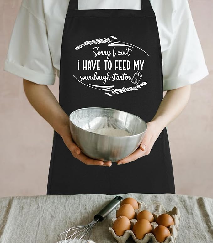 Funny Aprons for Women with Pockets, Cute Cooking Baking Kitchen Aprons for Mom Chef, Gifts for Birthday Christmas