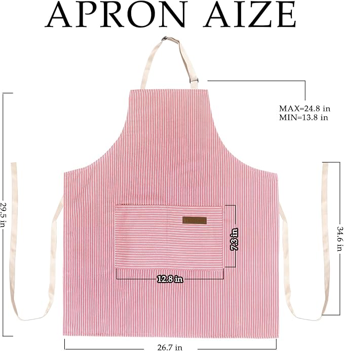 Taidven 2 Pack Apron - Unisex, Adjustable Bib Kitchen Apron, Cooking Apron, Aprons for Women Men with Pockets, Chef Aprons