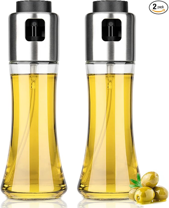 mafiti 2 pack Oil Dispenser Bottle 180ml/6Oz Olive Oil Dispenser Sprayer for Cooking Air fryer BBQ Grilling Salad Baking Kitchen Gadgets Accessories