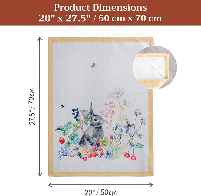 Maison d' Hermine Kitchen Towels Set of 3 100% Cotton 27.50" x 20" Reusable Cloth Tea Dish Towels Absorbent with Hanging Loop for Kitchen Gifts for Mothers Day Spring/Summer (Printemps)