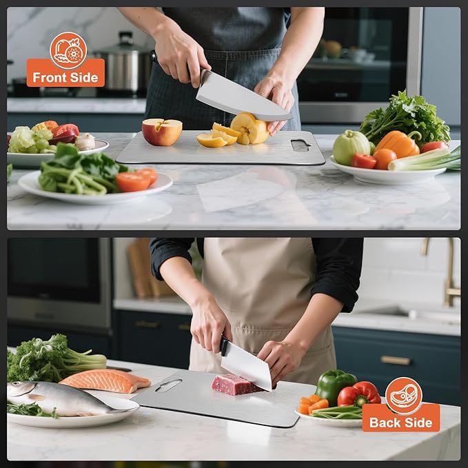 Cutting Board, Stainless Steel Cutting Board for kitchen, Meat,Fruit, Vegetables, S 11.5" * 8"