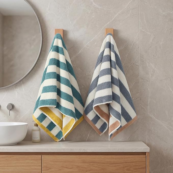 REDKISS 2-Pack Luxury Hand Towels for Bathroom, 28x12 Inches 100% Cotton Towels, Ultra Soft and Highly Absorbent Towels for Bathroom, Gym, Hotel, and Spa, Gray-Green