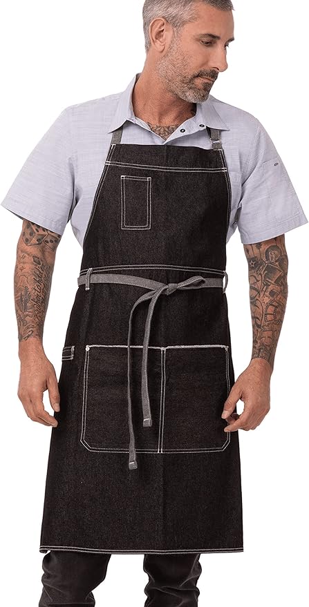Chef Works Bronx Bib Apron with Scoop Neck
