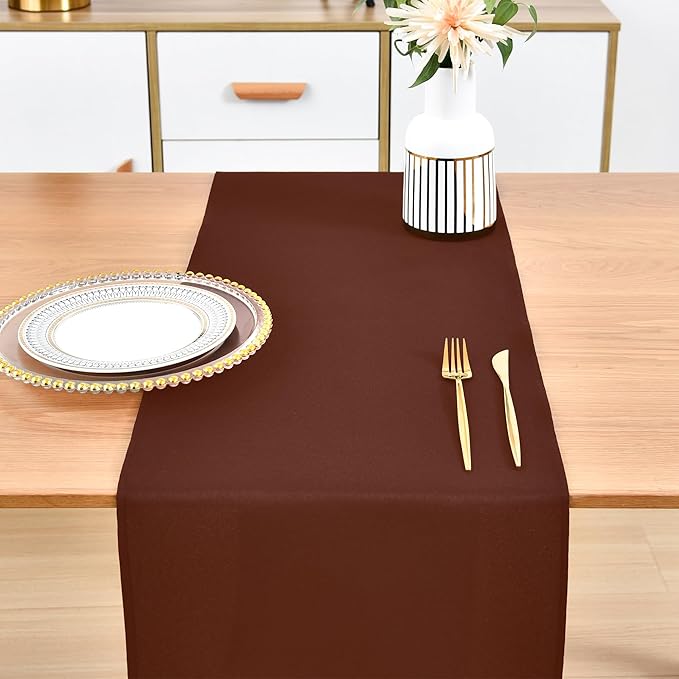 Farmhouse Chocolate Table Runner Dining Table Runners 72 Inches Long Coffee Table Runner for Dresser Living Room Bedroom Holiday Party Banquet 12X72 Inch