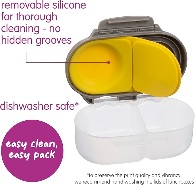 b.box Batman Snack Box - Leakproof 2 Compartment Snack Containers for Kids, Mini Bento Box for Kids & Toddlers, Lunch Containers, Dishwasher Safe, BPA Free, PFAS Free, Ages 4m+, 1.75 Cup Capacity
