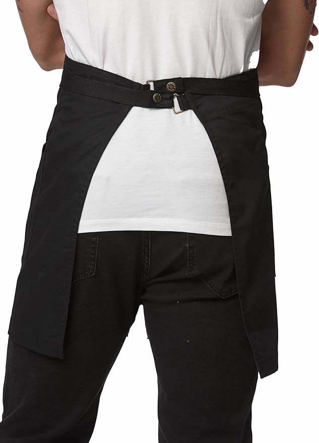 Unisex Waist Apron Half Bistro Apron Server Aprons with Pockets Waterproof 4251BY