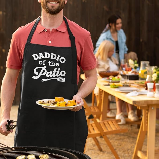 SANDJEST Men's Aprons with Pockets - Funny Aprons for Men BBQ, Kitchen, Cooking - Gifts for Birthday, Birthday