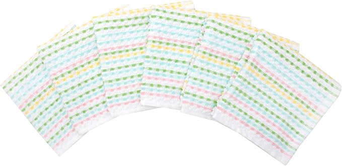 Ritz Pebble Bar Mop Towels: Highly Absorbent and Super Soft, 100% Cotton, Durable Super Absorbent Kitchen Bar Towels for Wiping Tables and Counters, 12x12, 6-Pack, Spring