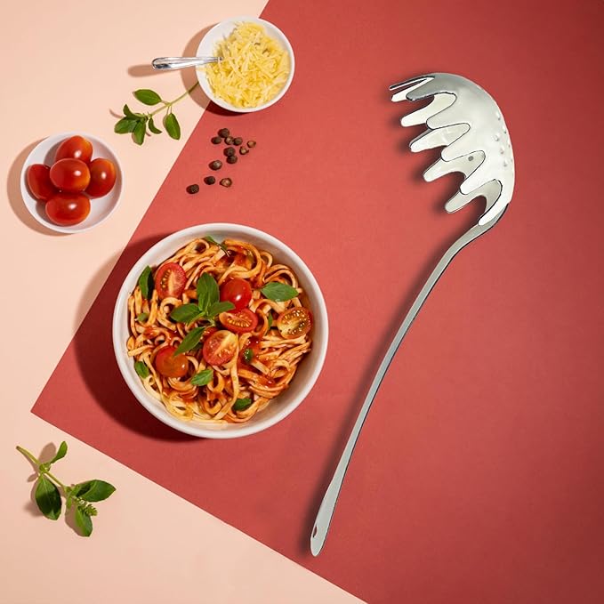 13.5Inch Pasta Spoon, Spaghetti Fork for Noodle, Spaghetti Spoon Server for Pasta