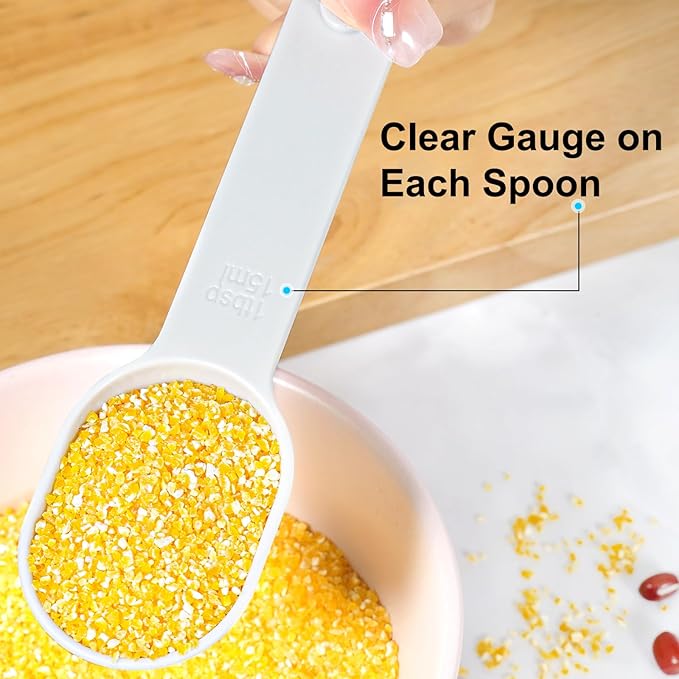 Measuring Cups and Spoons set 10 Pieces, Stackable Measuring Cup with White Lid, Kitchen Cooking Baking Measuring Set for Liquid and Dry, BPA Free, Dishwasher Safe (Multicolor)