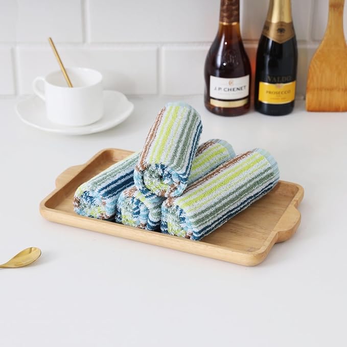 Oeleky Kitchen Dishcloths for Washing Dishes, Ultra Absorbent Dish Rags, Cotton Cleaning Cloths Pack of 16, 12x12 Inches (Mix-1, 12x12 inch)