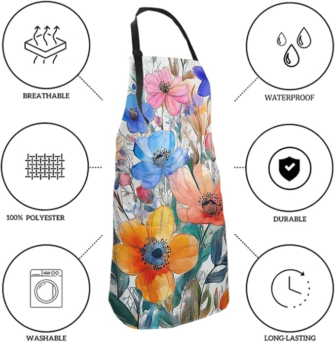 Imiss Waterproof Stain-Resistant Cooking Chef Aprons for Grill BBQ Baking 27 X 31 Inch
