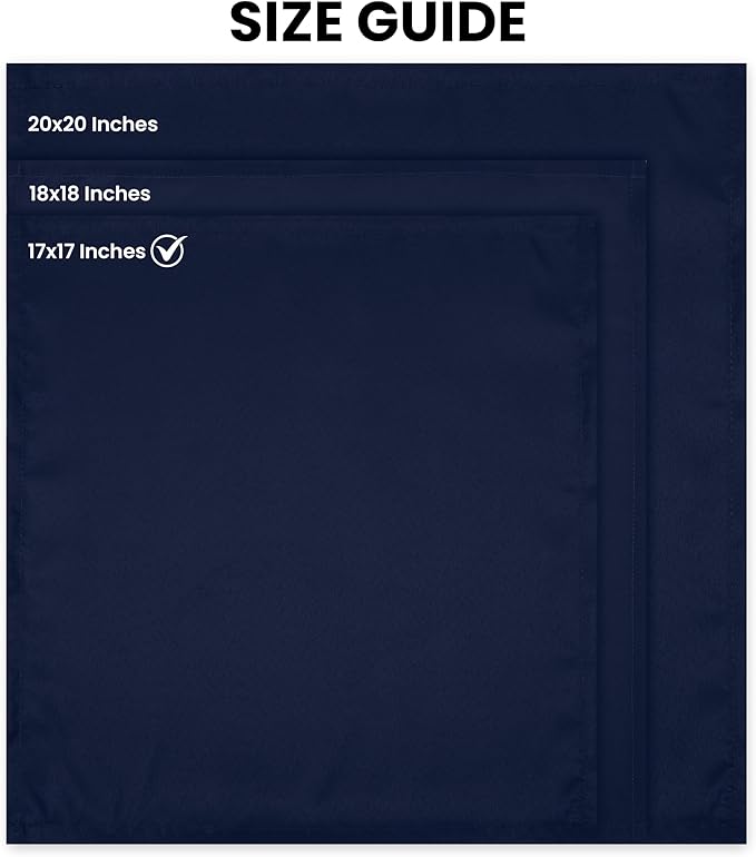 Utopia Home [24 Pack, Navy Blue] Cloth Napkins 17x17 Inches, 100% Polyester Hemmed Edges, Washable and Reusable Ideal for Parties, Weddings and Dinners