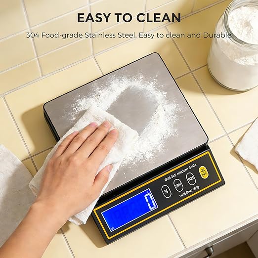 Bonvoisin Baking Scale with Percentage Weighing Function 66lb/ 30kg Large Digital Kitchen Scale for Candle, Soap and Sourdough Bread Making Rechargeable Food Cooking Scale