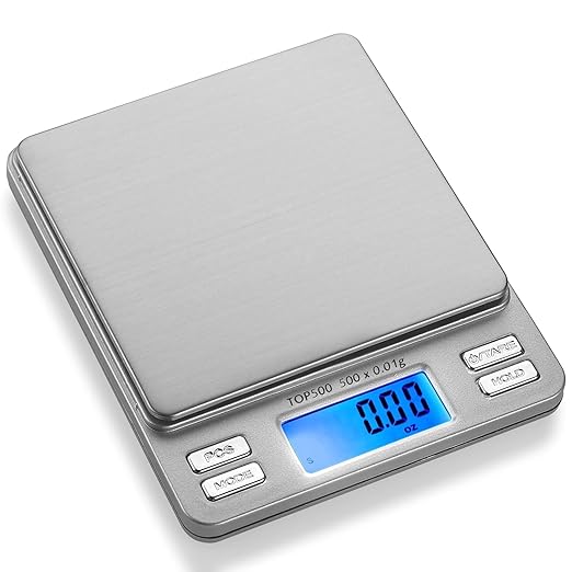 Smart Weigh Digital Pro Pocket Scale 500g x 0.01g – 6 Units: g, oz, gn, ozt, DWT, ct – High Precision for Kitchen, Herbs & Jewelry – Includes Hold/Counting, 2 Trays & Batteries