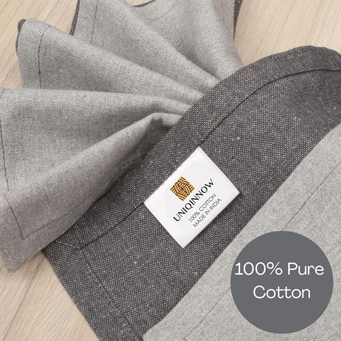 Set of 12 Cloth Dinner Napkins Cotton - Soft Durable Washable - Ideal for Farmhouse Party Wedding Christmas - Perfect Everyday Use Table Linen 18x18 inch Cloth Napkins Grey