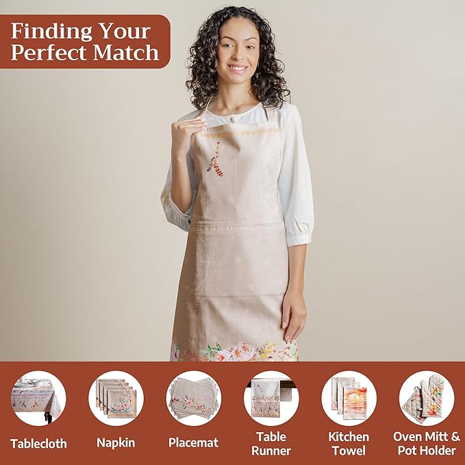 Maison d' Hermine 100% Cotton Apron for women with Pocket Kitchen Chef Apron for Men Cooking Mothers Day Gifts