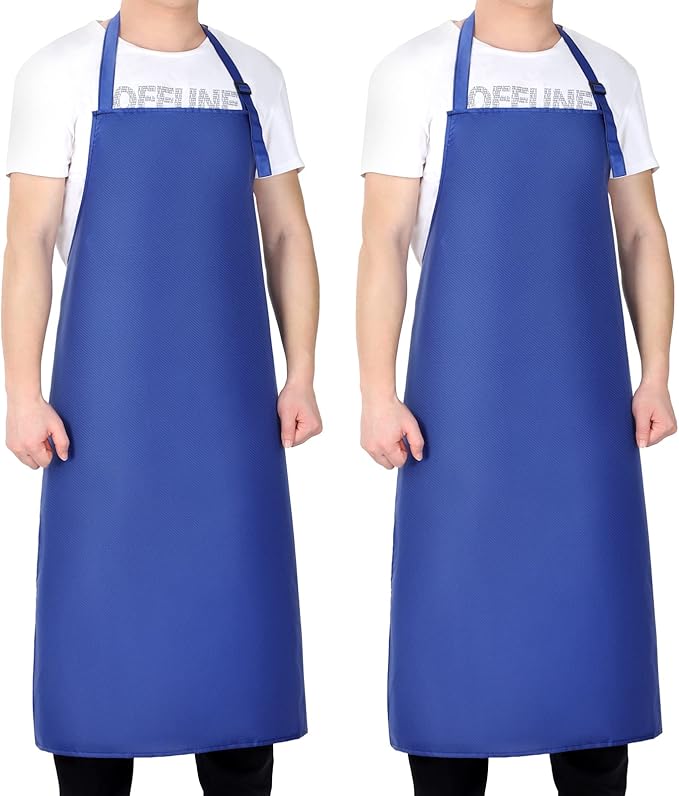 Gotega Waterproof Rubber Vinyl Apron Adjustable Dishwasher Apron - Apron for Women Men Heavy Duty Work Apron