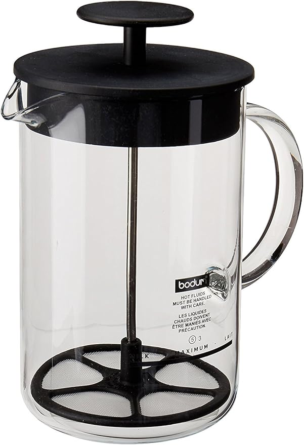 Bodum, Latteo Manual Milk Frother, 8 Ounce, Black