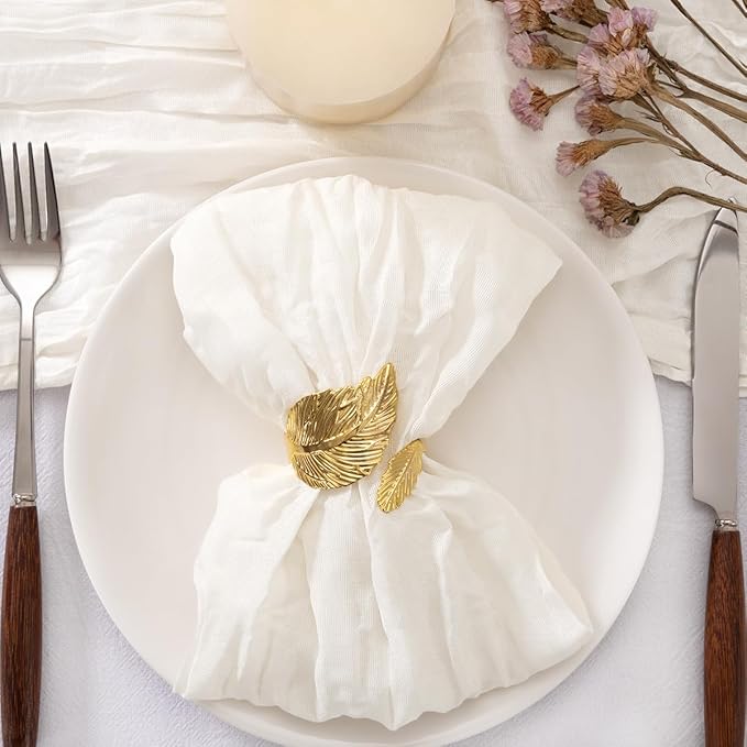 50 Pack Ivory Cheesecloth Napkins Cloth Spring Summer White Cloth Napkins Set of 50 Bulk 21x21 Inches for Wedding Baby Bridal Shower Birthday Dinner Party Table Decor