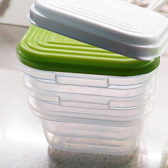 ARSUK Baby Food Containers (4oz/120ml, 16 Pack) - Small Plastic Containers with Lids - Toddler Snack Containers - Reusable Freezer Safe Food Storage Jars - BPA-Free, Leakproof & Microwave Safe