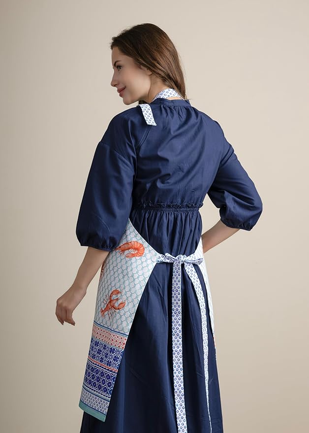Maison d' Hermine 100% Cotton Apron for women with Pocket Kitchen Chef Apron for Men Cooking Mothers Day Gifts