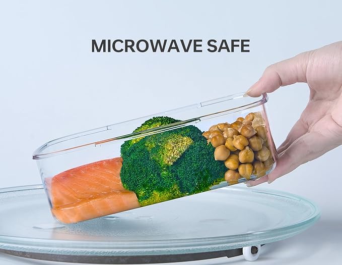 Felli Duo Loc Tritan Containers for Reheating Microwave Safe Box, Airtight Food Storage for Fridge Freezer, On The Go Lunch Container for Adults for Weekly Meal Plan Picnic Travel (6pk)