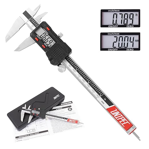 Digital Caliper 6 inch, Stainless Steel Vernier Micrometer Measuring Tool with Large LCD Display, Easy Inch/Metric Conversion, Precision Gauge for Machinists, Woodworking & DIY