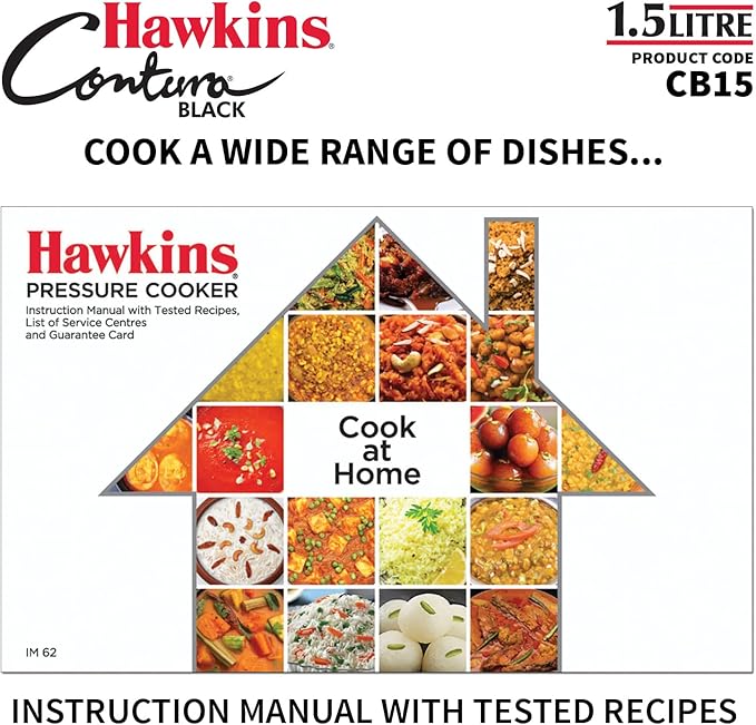 Hawkins Contura Black 1.5 litre Pressure Cooker