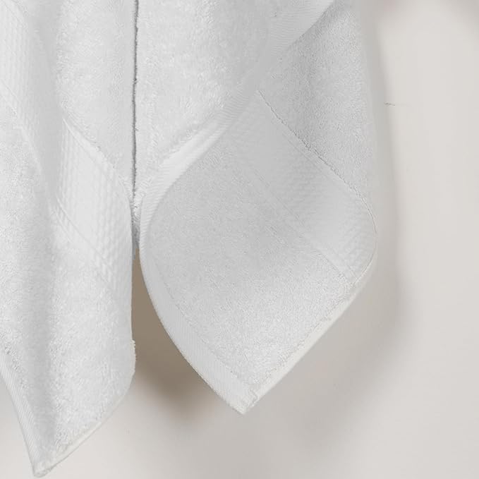 Superior Solid Egyptian Cotton Bath Towel Set, 30" x 55", White, 2-Pieces