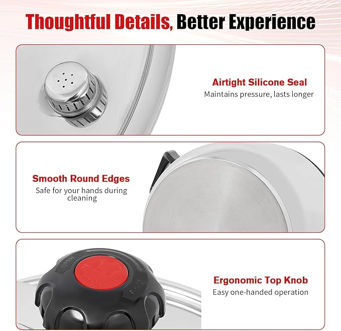 27.47 Qt Pressure Cooker, Stainless Steel Large Capacity Pressure Canner with Double Valves, Clamp On Type Commercial Pressure Stewing Pot for Hotels, Restaurants, Family (27.47 Qt)
