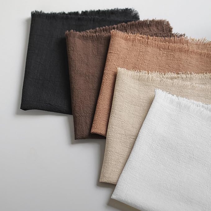Handmade Cloth Napkins 100% Cotton Napkins with Fringe，Delicate Handmade Cloth Napkins for Dinners, Parties, Weddings and More，18 x 18 Inch Set of 6 - White