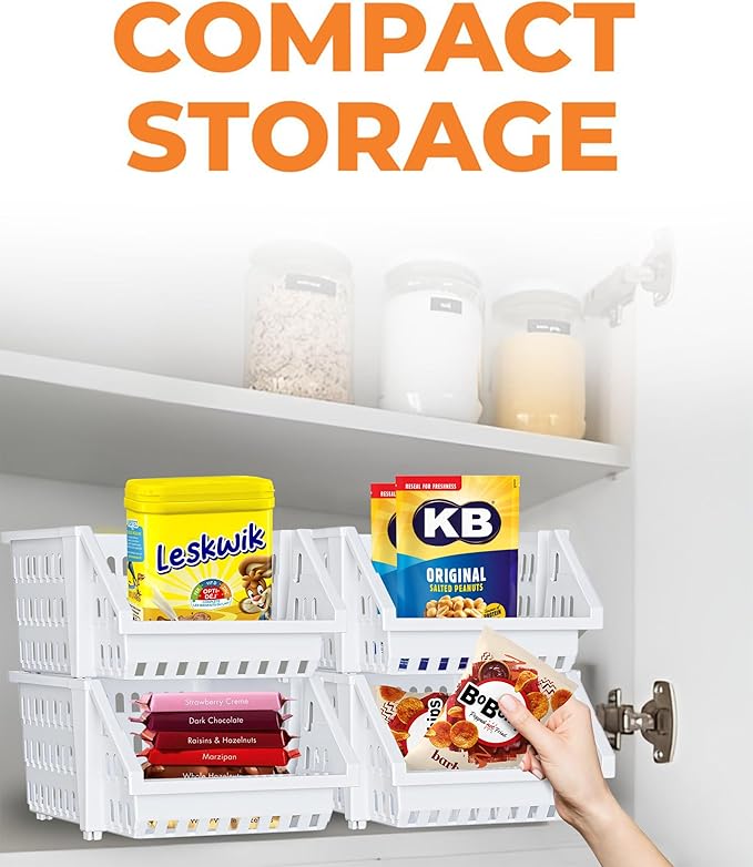 TidyFriend Small Stackable Storage Bins for Toy Organizer and Storage 12 Pack, Toy Storage Organizer for Kids Room and Home Organization (White)