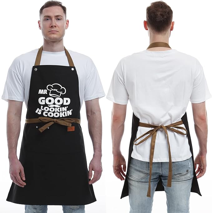 REHAVE Gifts for Dad from Daughter Son, Father's Day Gifts - Birthday, Thanksgiving Gift for Dad, Manly Gift for Friends - Funny Birthday Presents for Him, Brother, Funny Cooking Apron with Pockets