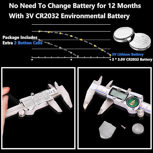 Digital Caliper Measuring Tool, IP54 Waterproof Electronic Digital Micrometer Caliper, Stainlee Steel Vernier Caliper with Large LCD Screen, Inch Metric Conversion, 6 Inch for Household/DIY