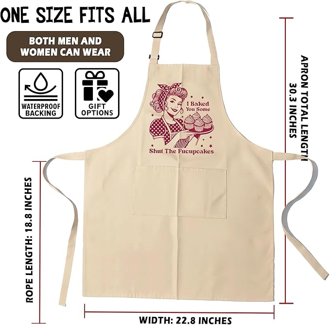 Funny Aprons for Women - Baking Gift for Women, Mothers Day Christmas Birthday Gifts, Perfect for Cooking, Bartending