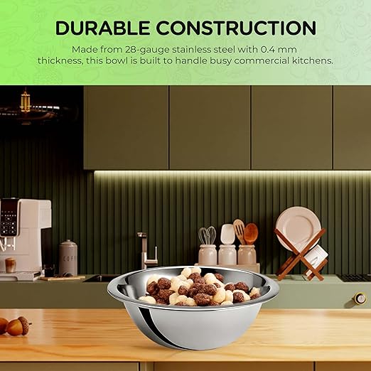 OCS Parts 0.75 Quart Mixing Bowl | 7-Inch Stainless Steel Professional Grade Flat Base Mixing Bowls for Home and Commercial Kitchens | Dishwasher Safe