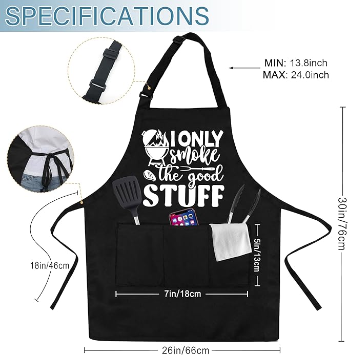 Grilling Aprons for Men,Cnavas Corss Back with Large Pockets Adjustable Chef Aprons, Funny Gifts for Men