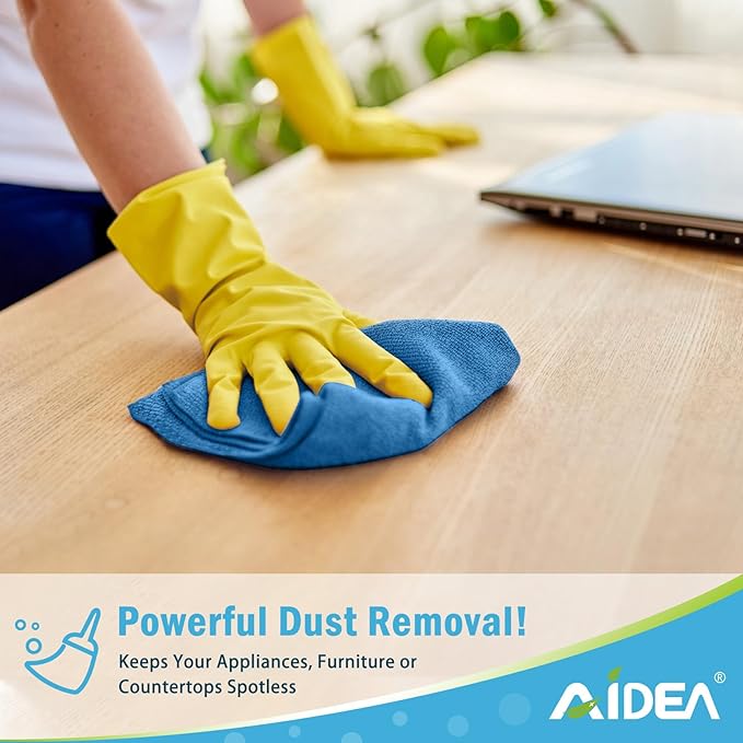 AIDEA Microfiber Cleaning Cloth, 5PK, Soft Absorbent Rags, Microfiber Towels for Cars, Kitchen Towels, Dusting Cloth for Home, Window, Cleaning Supplies, 12"×12"