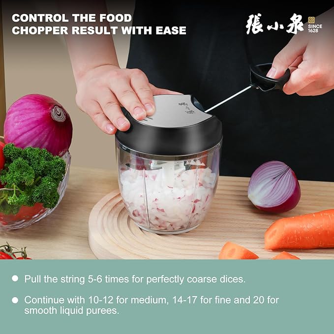 Manual Vegetable Chopper Hand String Garlic Mincer Hand Chopper for Kitchen 900ml With Egg Whisk Onion Cutter for Ginger, Chili, Fruit, Meat, Nuts