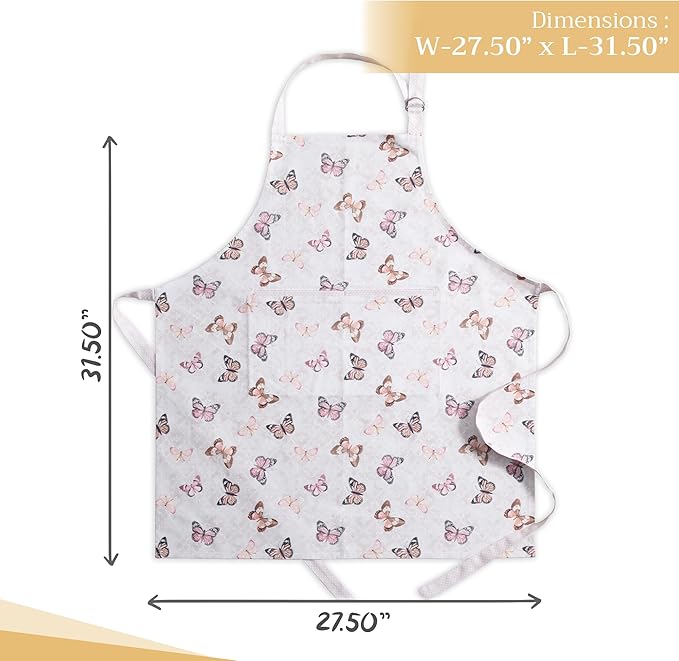 Maison d' Hermine 100% Cotton Apron for women with Pocket Kitchen Chef Apron for Men Cooking Mothers Day Gifts