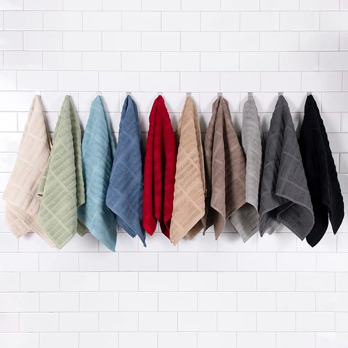 All-Clad Solid & Coordinate Kitchen Towels: Highly Absorbent, Super Soft Long Lasting 100% Cotton, 17" x 30" Tea Towels for Cleaning & Drying Dishes, Pans, Glassware, Countertops, 4-Pack, Titanium